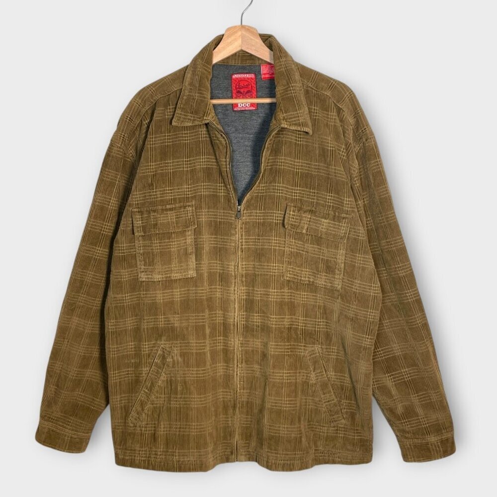 Corduroy Chore Utility Jacket Men's XL Full Zip Lined Lightweight